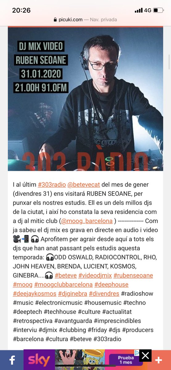 A les 21:00h <a href="/RubenSeoane82/">Ruben Seoane</a> a 91.0 FM <a href="/beteve/">betevé</a> #DjMix #Techno @MOOGbarcelona