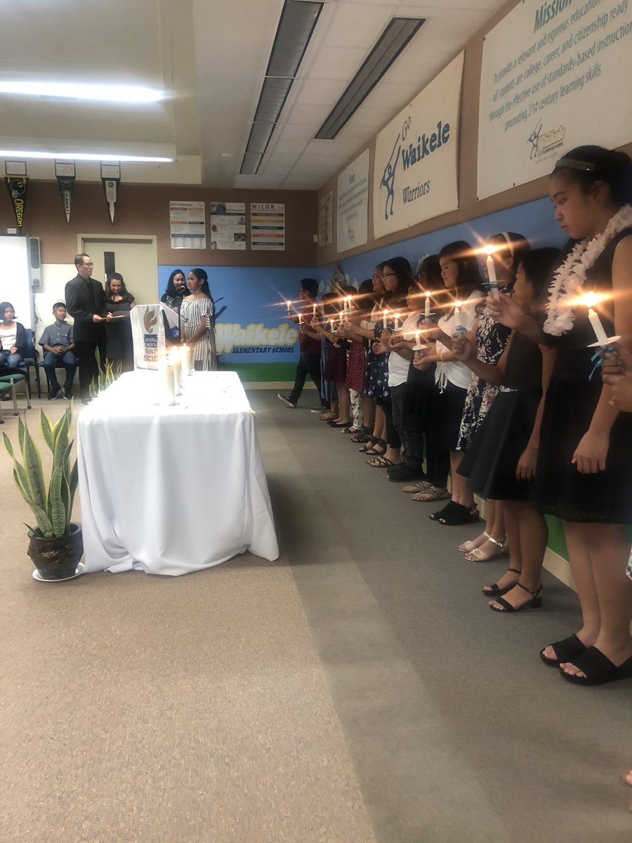 TrinaResler's tweet photo. National Elementary Honor Society Induction at Waikele Elementary. Awesome kids demonstrating Responsibility, Scholarship, Service, Leadership!
#waikelerocks #PWComplex https://t.co/qj1TABlBvc