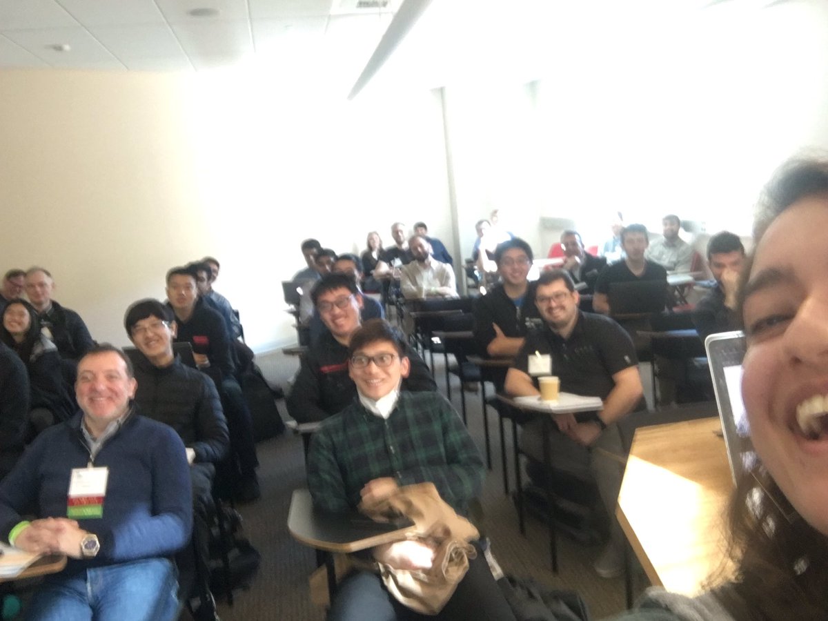 ucsd_cse's tweet photo. The security session was packed! Thanks to everyone who attended the session and my talk (which ended our session) on Hack for Hire. And thanks to everyone for indulging me in a speaker selfie 😬 https://t.co/iA1ksvBV5t