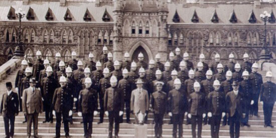 Group picture of the Dominion Police.