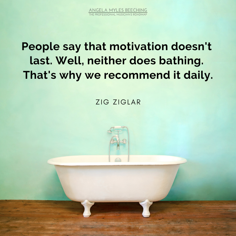 #Musicians How are you motivating yourself? Once we're out of school and no longer getting feedback and support, advancing in our careers can feel like a lonely slog. What helps you stay on track? How do you stay accountable?