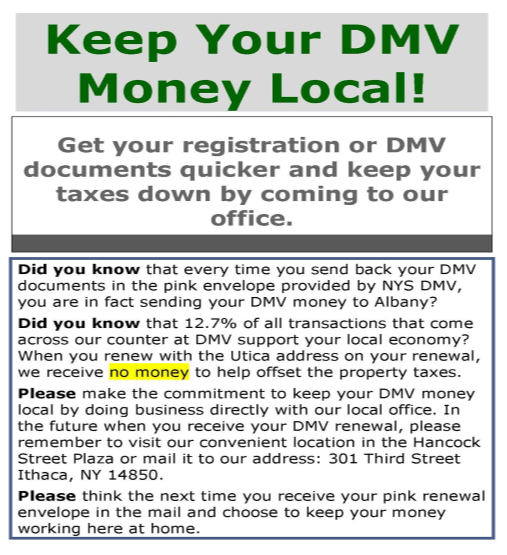 tompkinsdmv's tweet photo. Come see the smiling faces of your Ithaca DMV staff and keep your DMV money local! #twithaca https://t.co/eD2iSJc5Si