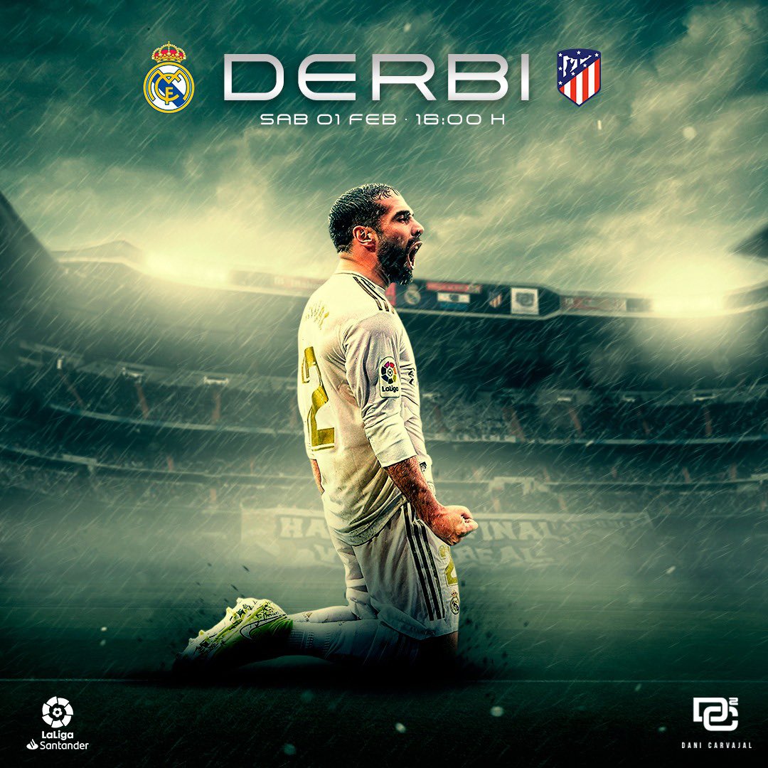 Jugamos en casa, jugamos con nuestra gente... Listos para otro Derbi ⚪️⚔️🏟

#hastaelfinalvamosreal #halamadrid #realmadrid #laliga #derbi #dc2