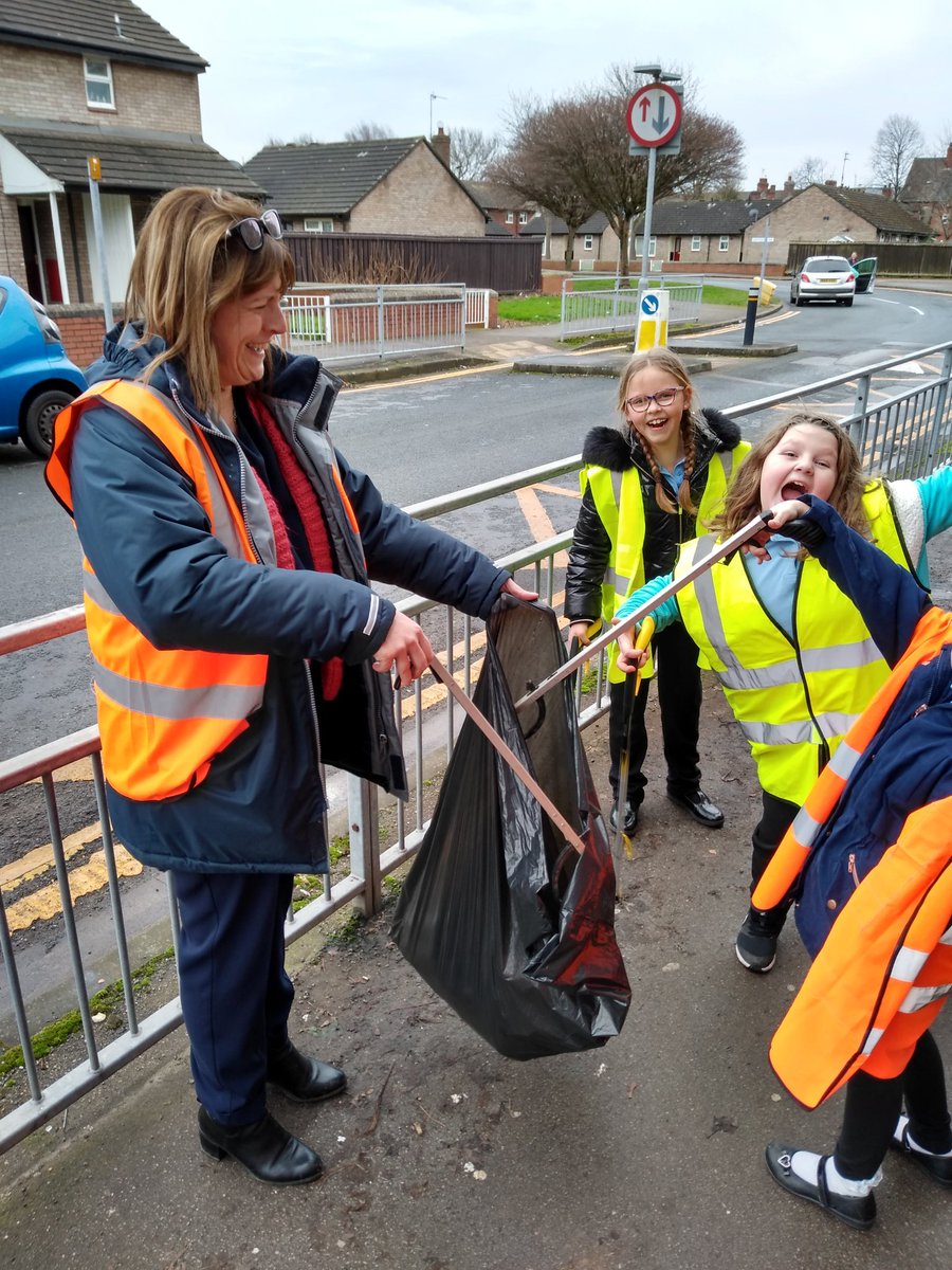 wearenewington's tweet image. Mrs Young and her litter pickers were out in force today keeping the area around our school litter free. #bighearted.