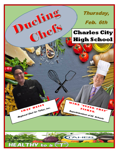 CCFoodService's tweet photo. I am sooo excited to announce NEXT WEEK we will be having Chef Heidi come to duel "Super" Chef Mike Fisher at the HS! They will be preparing Italian dishes! https://t.co/vQxmnaY6fC