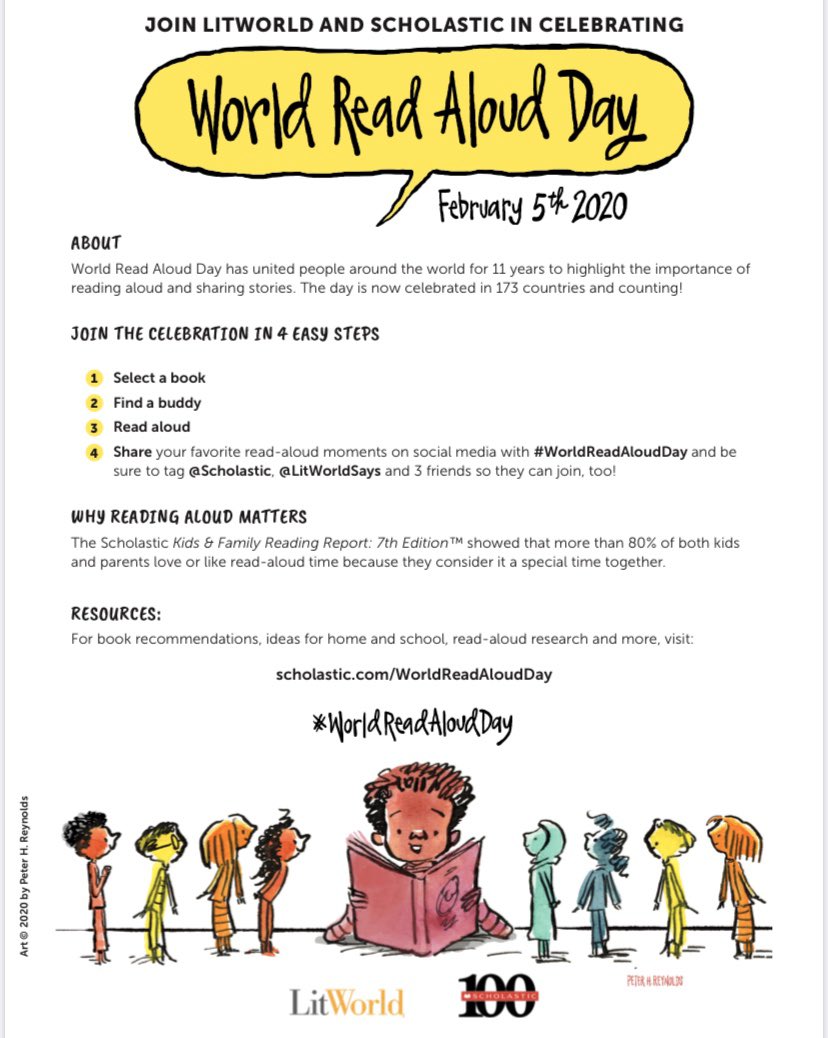 D54Readers's tweet photo. Create a #peakmoment with your students on February 5th for World Read Aloud Day! What will you read with your students? Post below and use #ReadAloud54 📚📖🧡
#WorldReadAloudDay @litworldsays @Scholastic https://t.co/1HdRjTNFYa