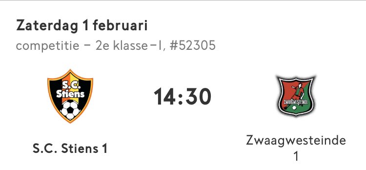Morgen de 1e thuiswedstrijd na de winterstop tegen <a href="/VVZ_westereen/">v.v.Zwaagwesteinde</a>
