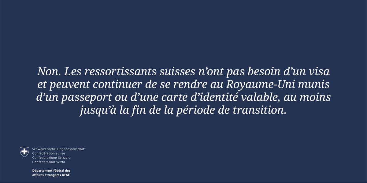 Les citoyens suisses doivent-ils désormais demander un visa pour entrer au Royaume-Uni?

#Brexit #SwissUKrelations