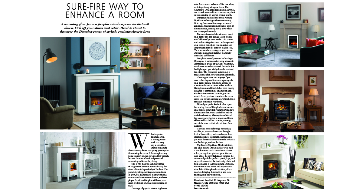 TryHurstFirst's tweet image. Don&apos;t forget to pick up the latest edition of the @isleofwight_living magazine. Check out our double page editorial (courtesy of Isle of Wight Living) on our @dimplex_uk fires. #tryhurstfirst #isleofwight_living #dimplex_uk #homeinsteriors #homestyle #livinginstyle #staywarm