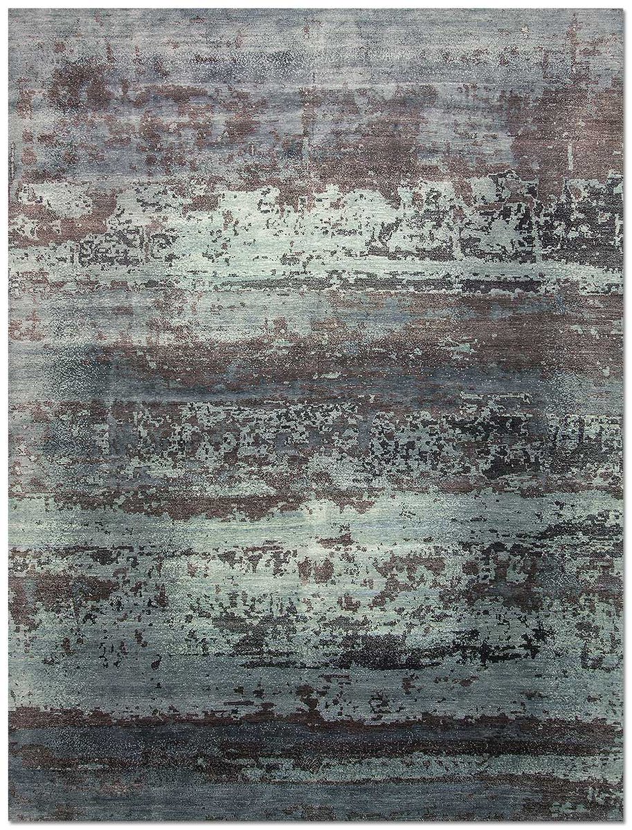 Decorating tip: choose a rug that sets the mood from the ground up. MODERN FRESCO creates a scene that's both calm and cosmopolitan, with just the right amount of edge. The rich blues dictate the colour accents in the rest of the room. Stunning work from <a href="/SStuartDesign/">Sheree Stuart Design</a>!