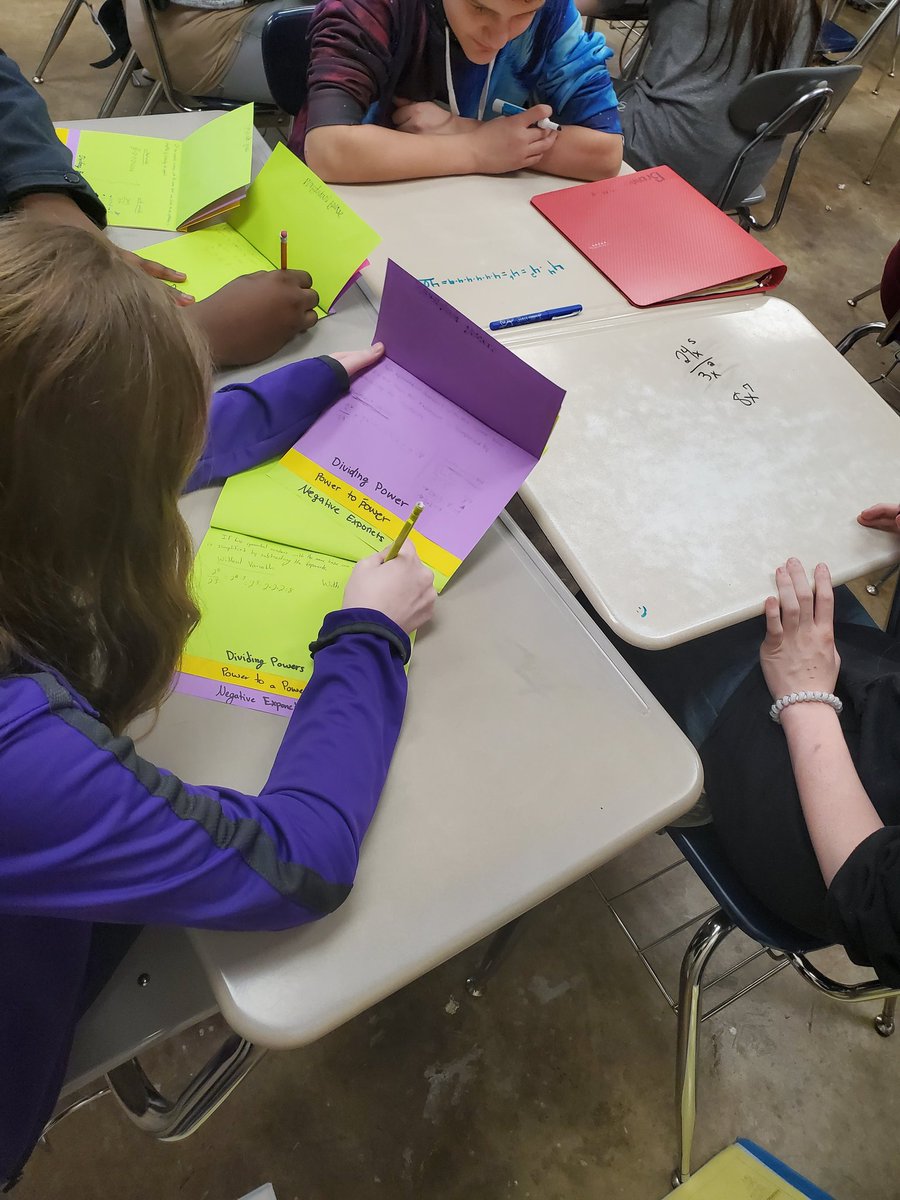 KTeachesMath's tweet photo. Jigsaw with exponent rules. Experts sharing their findings with their home groups. # ImJustListening #engagement  @LeslieCRichard2 @JEFCOED https://t.co/AHdwHczT63