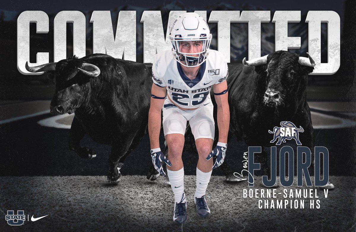 bowenjfjord23's tweet photo. I am so thankful for my family, friends and coaches who have supported me along this journey and for the Utah State Coaches for giving me this amazing opportunity. I’m Thankful to say I’ve committed to play football at THE Utah State University!!#AggiesAllTheWay https://t.co/QuZWmDpAHS