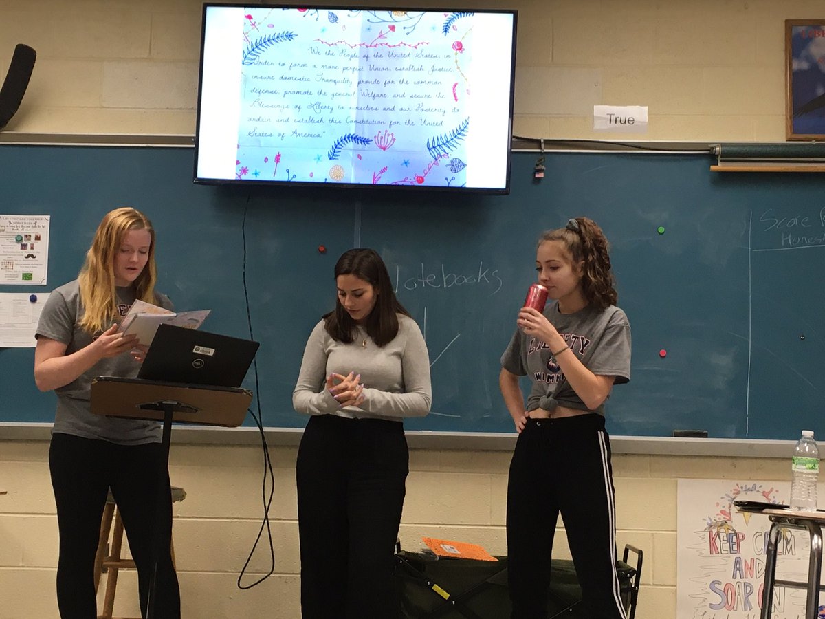 ChadCpatterson's tweet photo. AP GoPo.  Why does the Constitution still matter? Both classes did a great job. These are just some highlights of the day.   Always amazed at how students decide to express themselves with this project. https://t.co/1zF9I5Tn1I