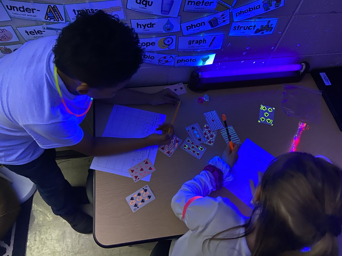 WellfordAcademy's tweet photo. Miss Glay's 4th grade class had Glow Day today!  #WeAreD5 #glow #WARocks #glowday #learningisfun @SpartanburgD5 https://t.co/NKbOvMPzQK