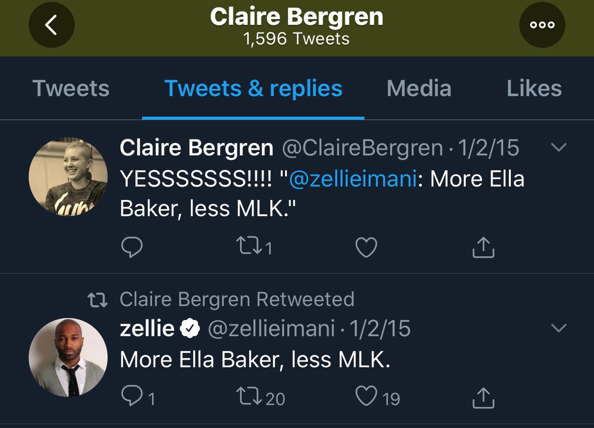 On the night of  @IlhanMN’s event, I posted two of  @ClaireBergren’s disturbing social media posts.This one was particularly striking: How does “less MLK” not draw attention from local media?It didn’t, and hasn’t.Her posts get far more troubling -- see below.(2/x)