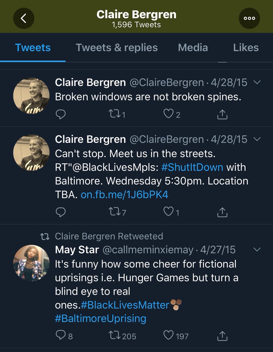 Ilhan, of course, has deleted much of her own social media, which implicated her in multiple felonies and breathtaking anti-Semitism.Yet she hired  @ClaireBergren, whose social media includes all this.Perhaps  @IlhanMN knows local media won’t bother.(3/x)