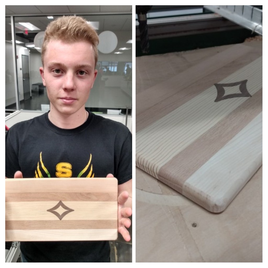 Brad Schluben completed his CNC inlay cutting board!