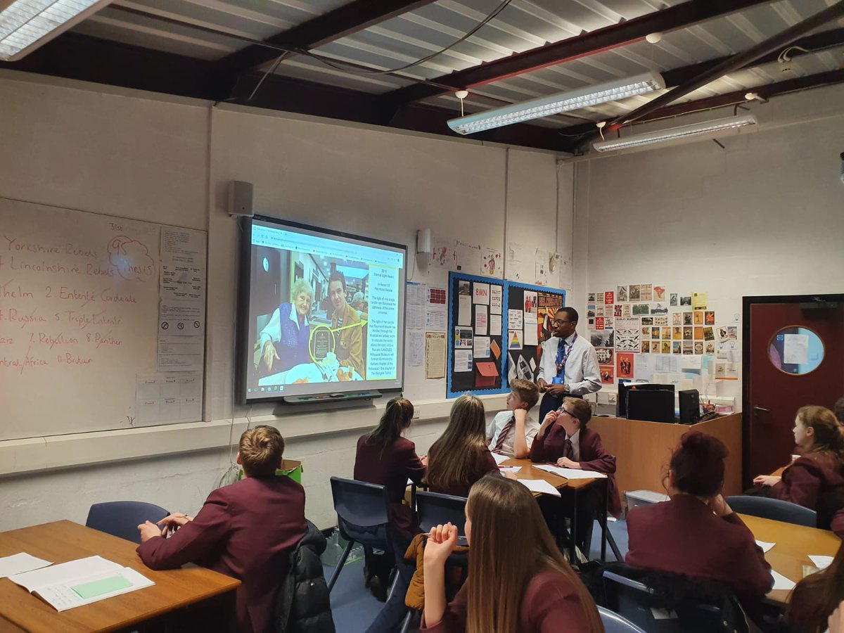 soahistory's tweet photo. Well done to all of our Year 9 students who, this week, have been looking at The Railway People as part of their #HMD2020
lessons. They have enjoyed learning about Eva Kor 💙 

Today they have taken on the challenging task of viewing history through interpreting song lyrics! https://t.co/Hh9bdHBzSA