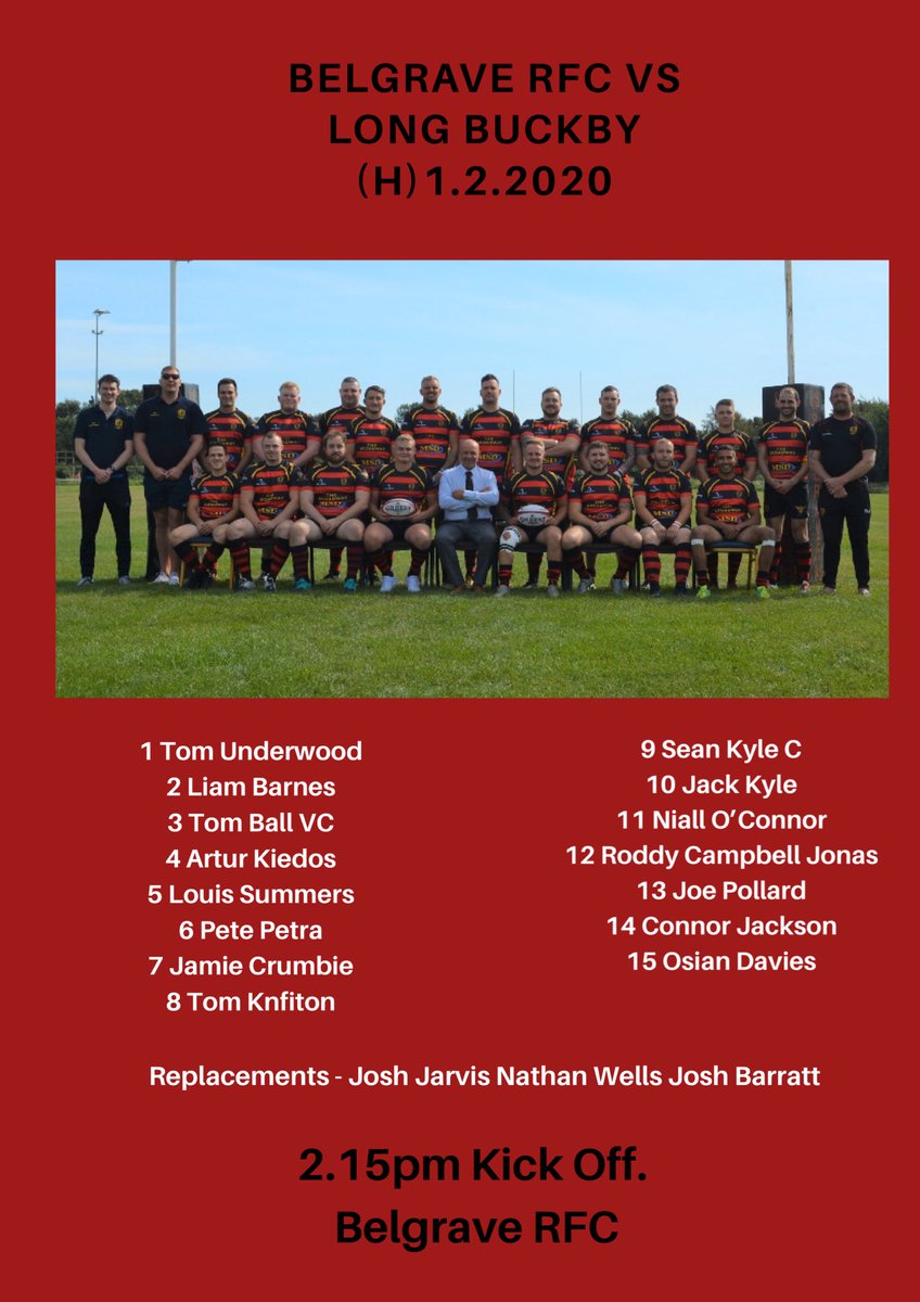 BelgraveRfc's tweet photo. This Saturday’s team is out we have a home fixture against @Lbrfc whilst the twos are also at home vs @SouthRfc @tomball01 @liambarnes2004 @Tom8brfc @seankyle2892 @jack_kyle10 @jacksonconnor15 @vernonpollard @ODavies93 @joshjarvo9 @WackoHotm https://t.co/JBU6SNacrH