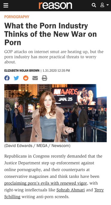 🚨 A Must Read! Click the link to read my comments &amp; the full article. &ldquo;War on Porn&rdquo;. @reason @ENBrown