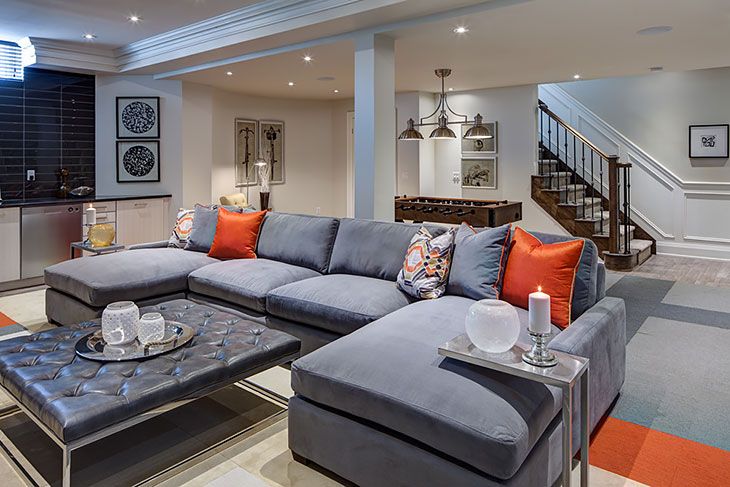 RenoSelectCA's tweet photo. Transitional basement renovation featuring victorian crown mouldings, custom wrought iron design staircase, and kitchenette

#renoselect #basement #basementdesign #transitional #basementremodel #interiordesign https://t.co/kK1WesPGNn