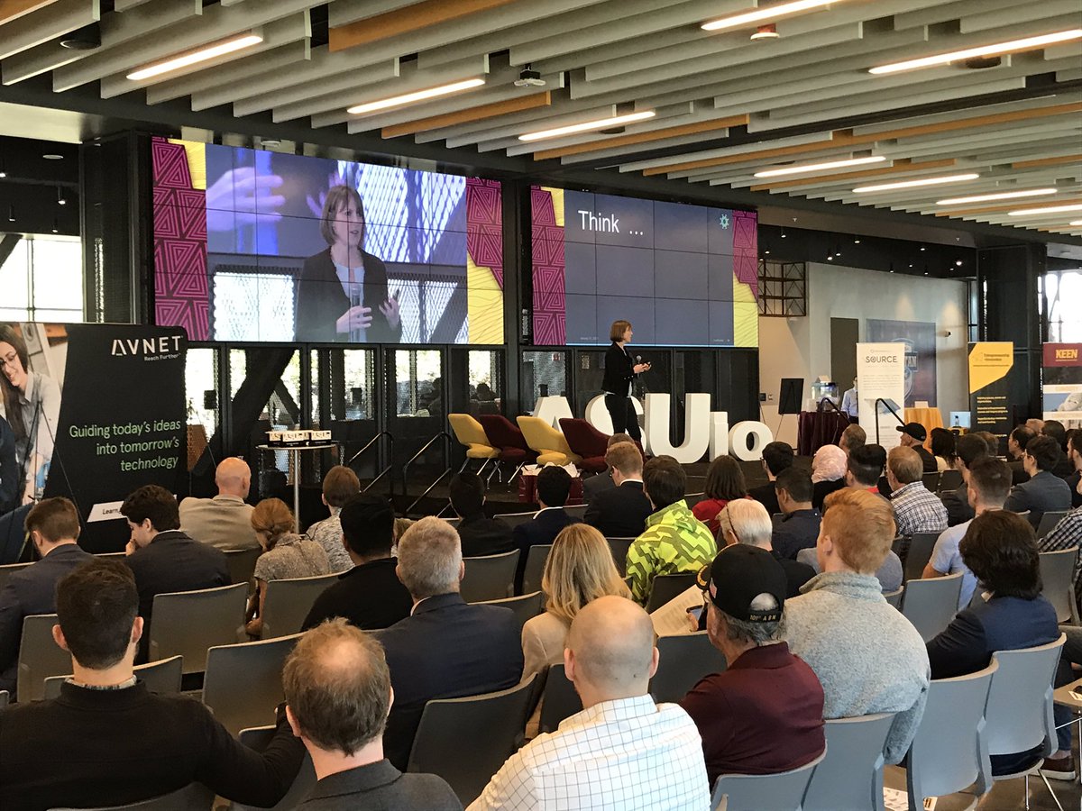 IntellisenseIoT's tweet image. Excited to hear about the exciting university pitches at the @ASU Innovation Open today. Strong corporate sponsors and of course interesting pitches all competing for funding.