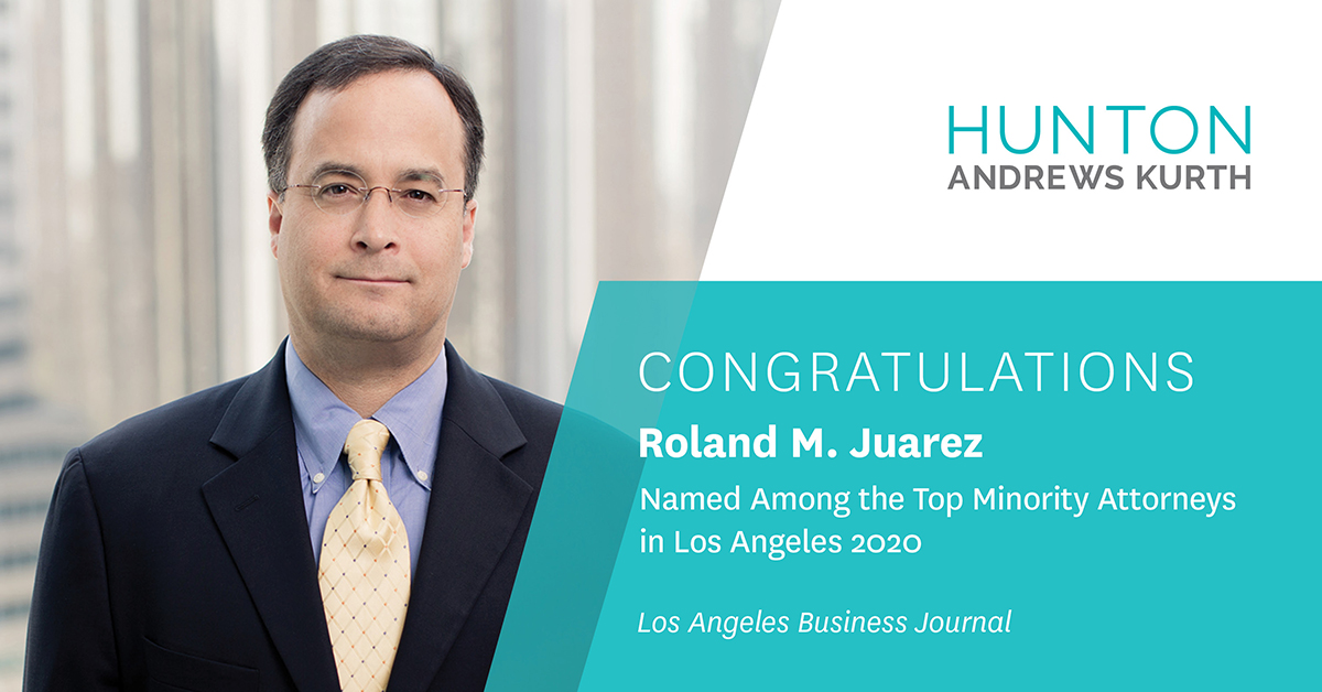 Congratulations Roland M. Juarez Named among the Top Minority Attorneys in Los Angeles, Los Angeles Business Journal, 2020