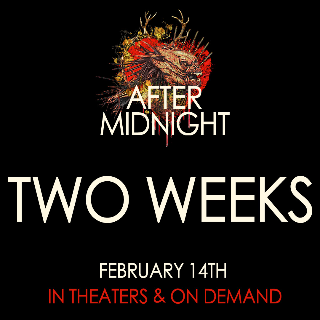 After12Midnight's tweet photo. Can't believe #AfterMidnightFilm comes out in just TWO WEEKS? Wait til we tell you Valentine's Day is in just two weeks too... 

Get the perfect gift for your beloved (or yourself)! Preorder our Rom-Monster-Com: https://t.co/CtUIBimVKM https://t.co/xzprlJMYLC