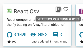 reactlibraries's tweet image. Did you know you can compare library details to find the best fit for your project? Click the &quot;compare&quot; button on some libraries for a detailed breakdown. 

reactlibraries.com

#reactjs #react #opensource #react #javascript #development #webdev #software