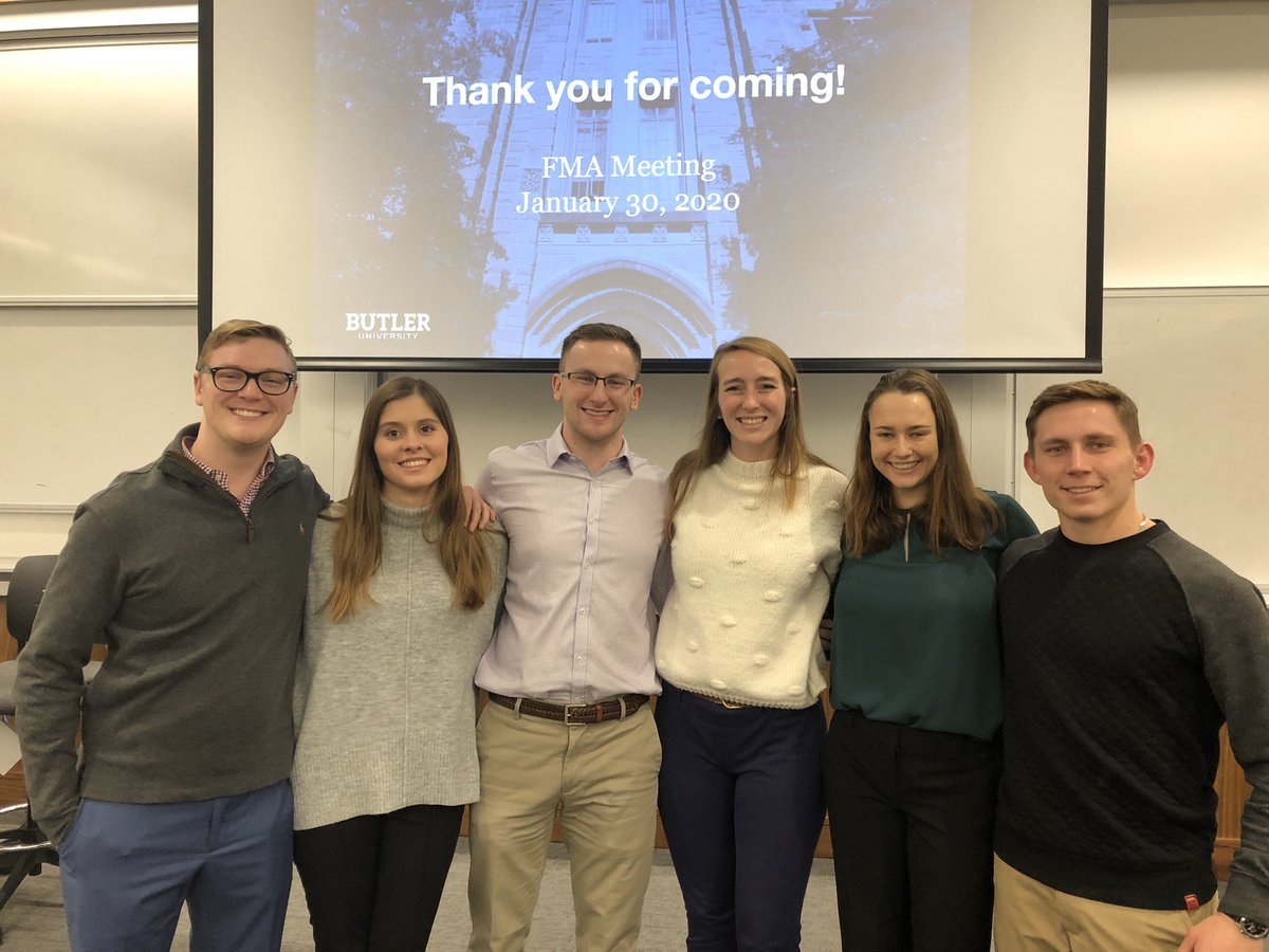 butler_fma's tweet photo. Last night we had Kate Allen speak to us from @elilillyco! Thanks Kate for your advice and knowledge about your career in #finance! Next week we have INPRS coming on Tuesday to come talk market trends! https://t.co/OGUT6Ebxcf