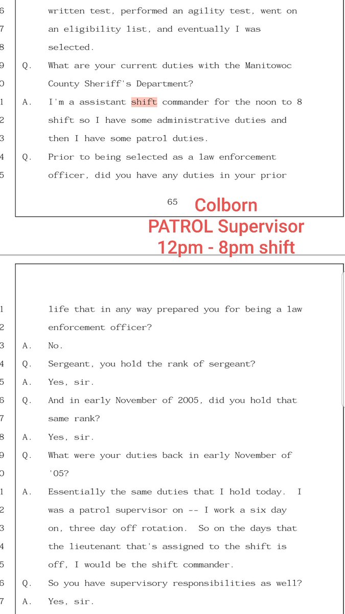 VVeritatum's tweet photo. Andy Colborn worked PATROL, not at the jail! He worked Noon to 8 PM shift...yet when Brendan's verdict comes in at 10 PM, he's called to the jail to walk him in &amp; sit directly behind him when verdict is read. This was done ON PURPOSE. P.O.S! @ZellnerLaw @Jacks1961 @Rookie1082 https://t.co/YysfocljUN