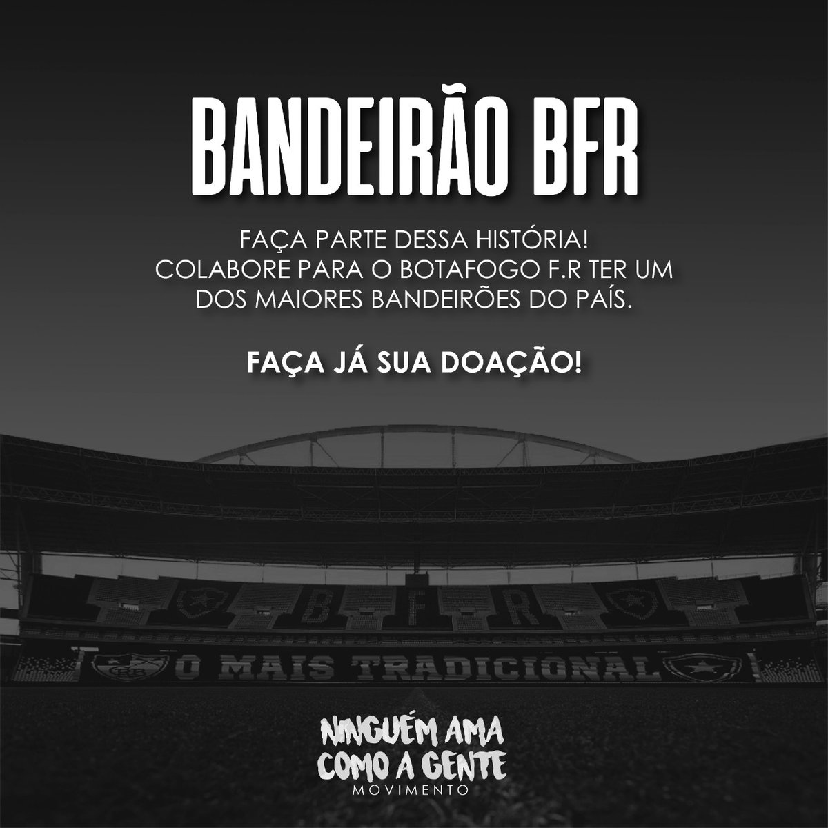 BotafogoNews's tweet photo. Vamos dar de presente para o BOTAFOGO um dos maiores bandeirões do país?

O Movimento Ninguém Ama Como A Gente convida todos os botafoguenses a colaborarem. Acesse ao link abaixo, faça já a sua doação e financie esse gigantesco projeto!

https://t.co/b2VPiufsBb https://t.co/41uOLboHjm
