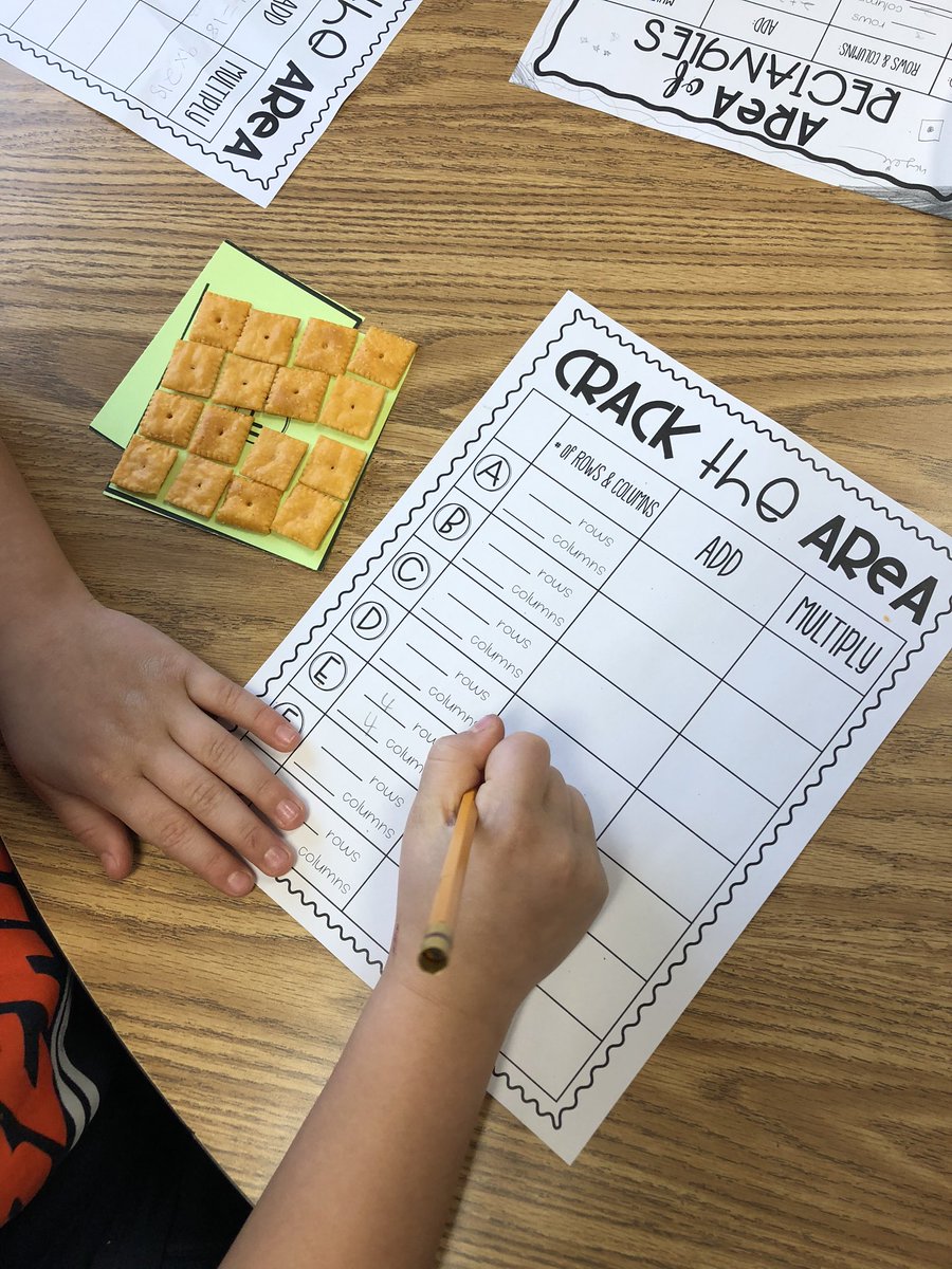 MrsBridgeman3rd's tweet photo. “Crack” the Area happening in third grade today! #area #handsonlearning #thisisd52 https://t.co/xmpenp2toR