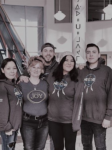 Our amazing friends at the North Central Family Centre repping their new hoodies in a photo shoot. Awesome partnership! #Regina #YQR #NeechieGear #clothingbrand #purposedriven #empoweringyouth #sports