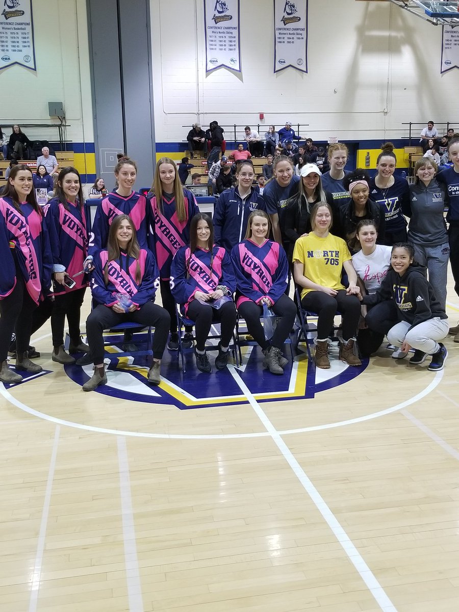 LUVoyageurs's tweet photo. Members of our @VoyageursWHKY &amp; @VoyageursWBBall teams are taking the opportunity during #ShootfortheCure to donate their hair!#prideandtradition https://t.co/6tB0wAKJOI
