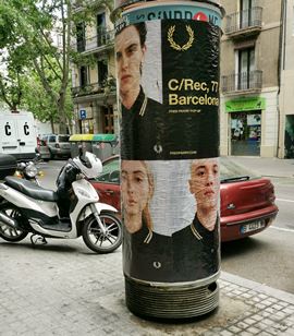 Unas fotos de la campaña de Fred Perry en Barcelona, con carteles 70x100