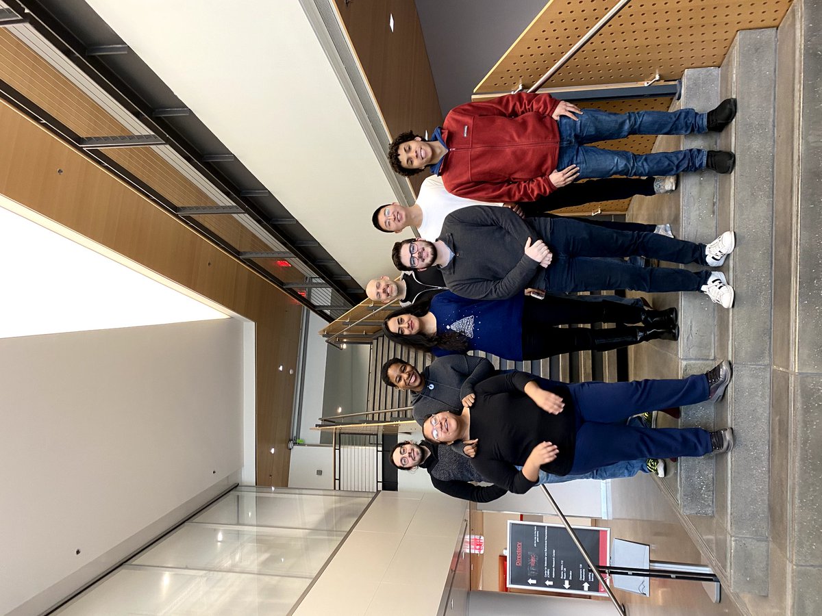 The Galoppini group welcomes three new undergrads this spring (In front (left to right): Doreen, Carlos, and Damyan)