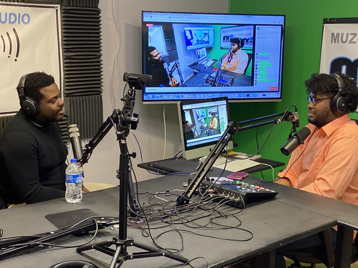 MuzoRadio's tweet photo. Today, we had the honor of having Kevin Williams, the writer of the article "I Don't Love Columbus Because I Can't Participate In It" as a guest on Off Topic. Here are some pictures of this profound event! https://t.co/tGZHbTyvqE