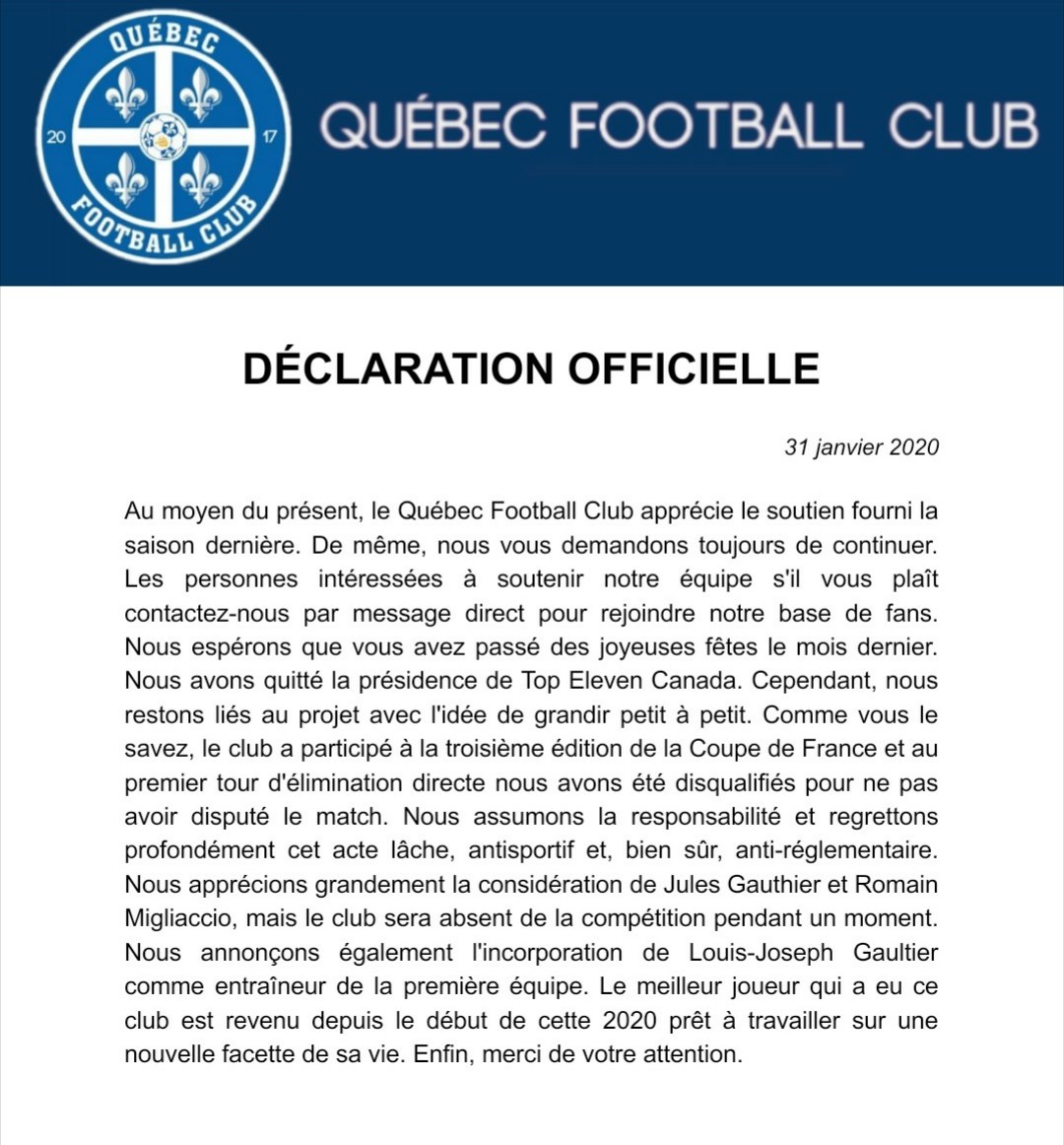 Québec FC tweet media