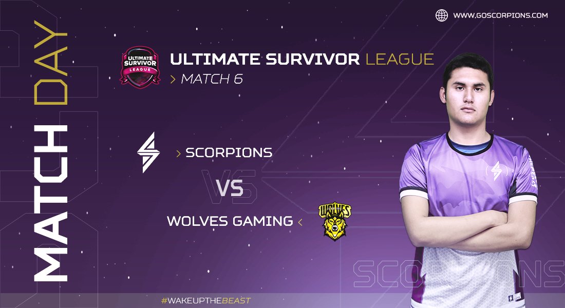 🦂| #MatchDay
🗡️| <a href="/USurvivorL/">Ultimate Survivor League</a>
⌚| 6:00 🇵🇪

El día de hoy nos estaremos enfrentando a <a href="/WolvesGamingGG_/">Wolves Gaming 🐺⚡(#🇭🇳 QuédateEnCasa.🏡)</a> por la sexta fecha de la #USL. 

¿Lograremos salir victoriosos? 🦂

#WakeUpTheBeast