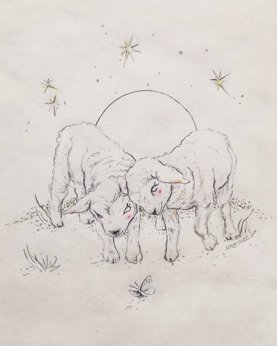 hazeface's tweet photo. New year new ewe 🐑 first doodle of the decade. #illustraion #lamb #art #doodle https://t.co/p1LelVcWKT