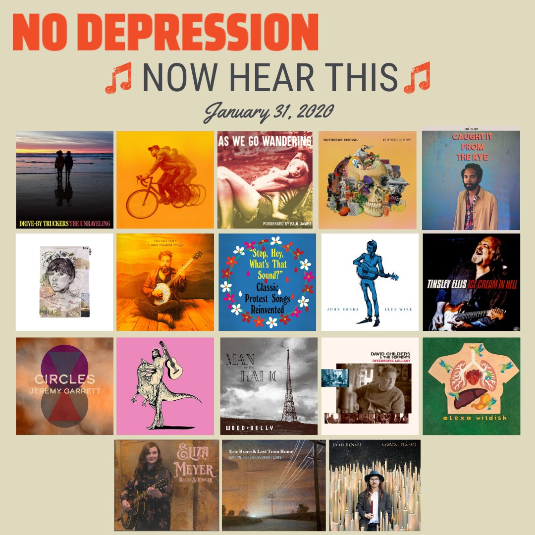 No Depression – Roots Music Journalism (@nodepression) on Twitter photo Get ready for some big #NewMusicFriday's coming up. Today, we have 1️⃣8️⃣releases we think you should be spinning!📀💿
Featuring tagged + <a href="/drivebytruckers/">Drive-By Truckers</a>, <a href="/dustbowlrevival/">Dustbowl Revival</a>, John Dennis, Eliza Meyer, David Childers, Wood Belly, & John Borra.
Latest reviews nodepression.com/album-reviews/ Get ready for some big #NewMusicFriday's coming up. Today, we have 1️⃣8️⃣releases we think you should be spinning!📀💿
Featuring tagged + <a href="/drivebytruckers/">Drive-By Truckers</a>, <a href="/dustbowlrevival/">Dustbowl Revival</a>, John Dennis, Eliza Meyer, David Childers, Wood Belly, & John Borra.
Latest reviews nodepression.com/album-reviews/