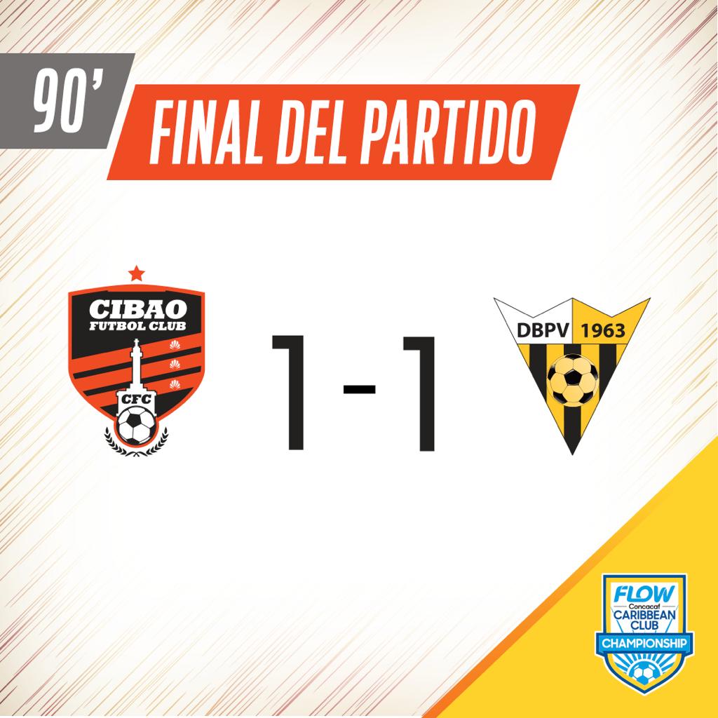CibaoFC's tweet photo. ¡Final del partido! Ahora debemos esperar por los resultados del domingo para saber sobre la clasificación a la siguiente fase
#CibaoFC 1-1 #DonBoscoPV #CFCCC2020 #CaribbeanClubChampionship #VivimosLaPasion #SomosCibaoFC #SomosDominicanos 🇩🇴🧡🍊💥🔥⚽️ https://t.co/hBBD7uXW4h