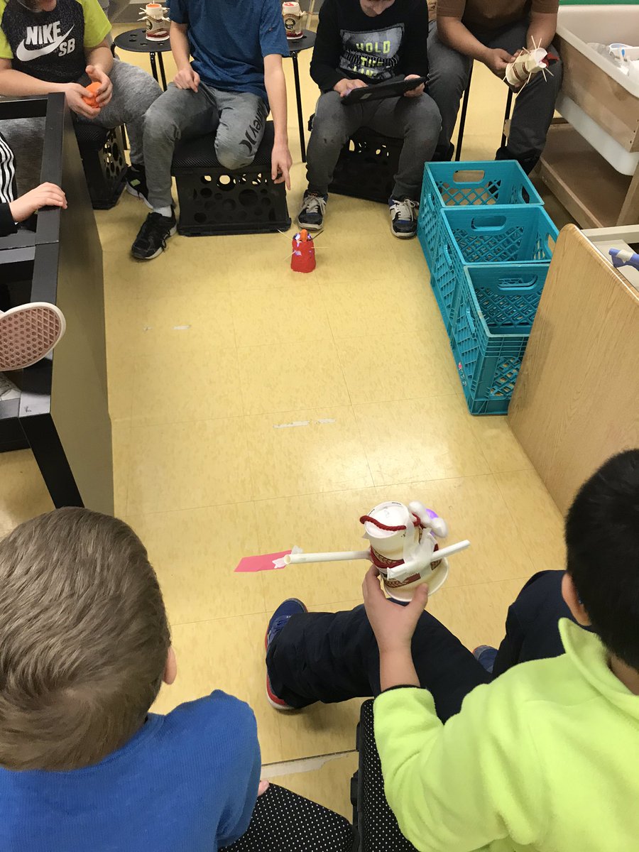 SStesky's tweet photo. Today Empathy and SERC students took part in a battle bots competition today. #stem @Hawksat25 https://t.co/omMbyodyPa