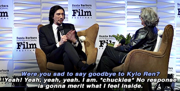 vadersanakin's tweet image. adam driver’s occupation: number one kylo ren stan
