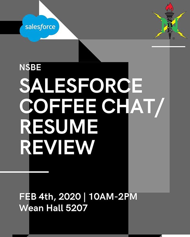 Salesforce!! Learn about technical interview skills and get your resume reviewed #R2NSBE #Region2 #NSBE #CMUNSBE

📸 instagram.com/p/B8AC1jTnFbG/ via tweet.photo