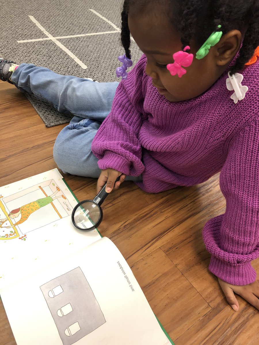 “Look Ms. Loren, I spy words!”  I love when young learners choose to read and look through books during their free choice time in the mornings!