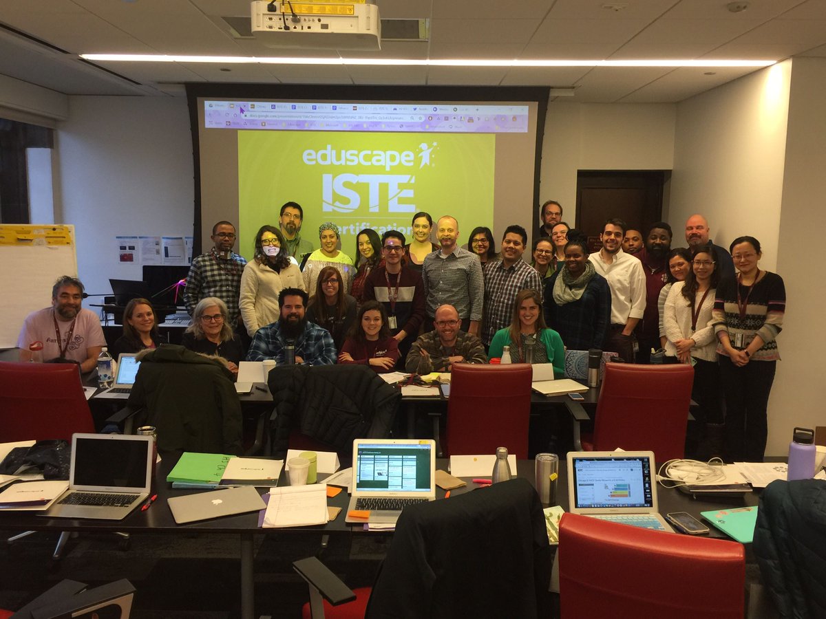 Eduscape's tweet photo. This #ISTECertIL cohort has finished the face-to-face portion of the #ISTECertification journey! They will be moving on to the online portion of the certification.
Best of luck! πͺ
Special thanks to @UChicago for hosting!
#EduscapeISTE #ISTECert https://t.co/hRRSTiNcbh
