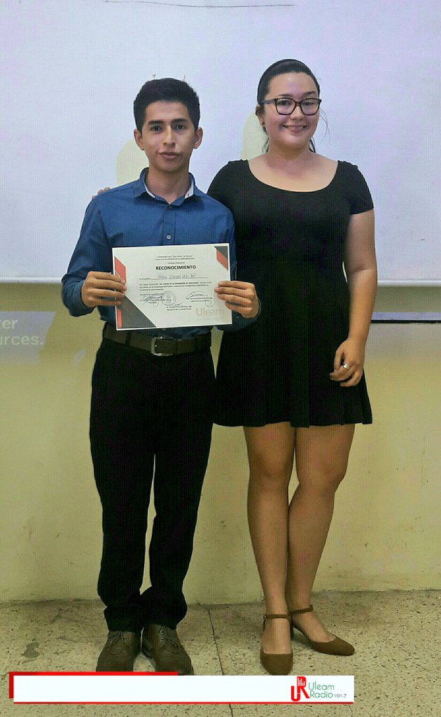 UleamRadio's tweet photo. 🏆 Milena y Stephania Pinargote, 1 er. lugar, Génesis García, 2do. y Carlos Macías, logró el 3er. puesto, en la presentación de un discurso 🎤; María José Díaz y Marcia Miranda, obtuvieron el 1er. lugar en audiovisual 🎥, actividades de la asignatura Semiótica. Felicitaciones❗ https://t.co/M3TYOpyIOI