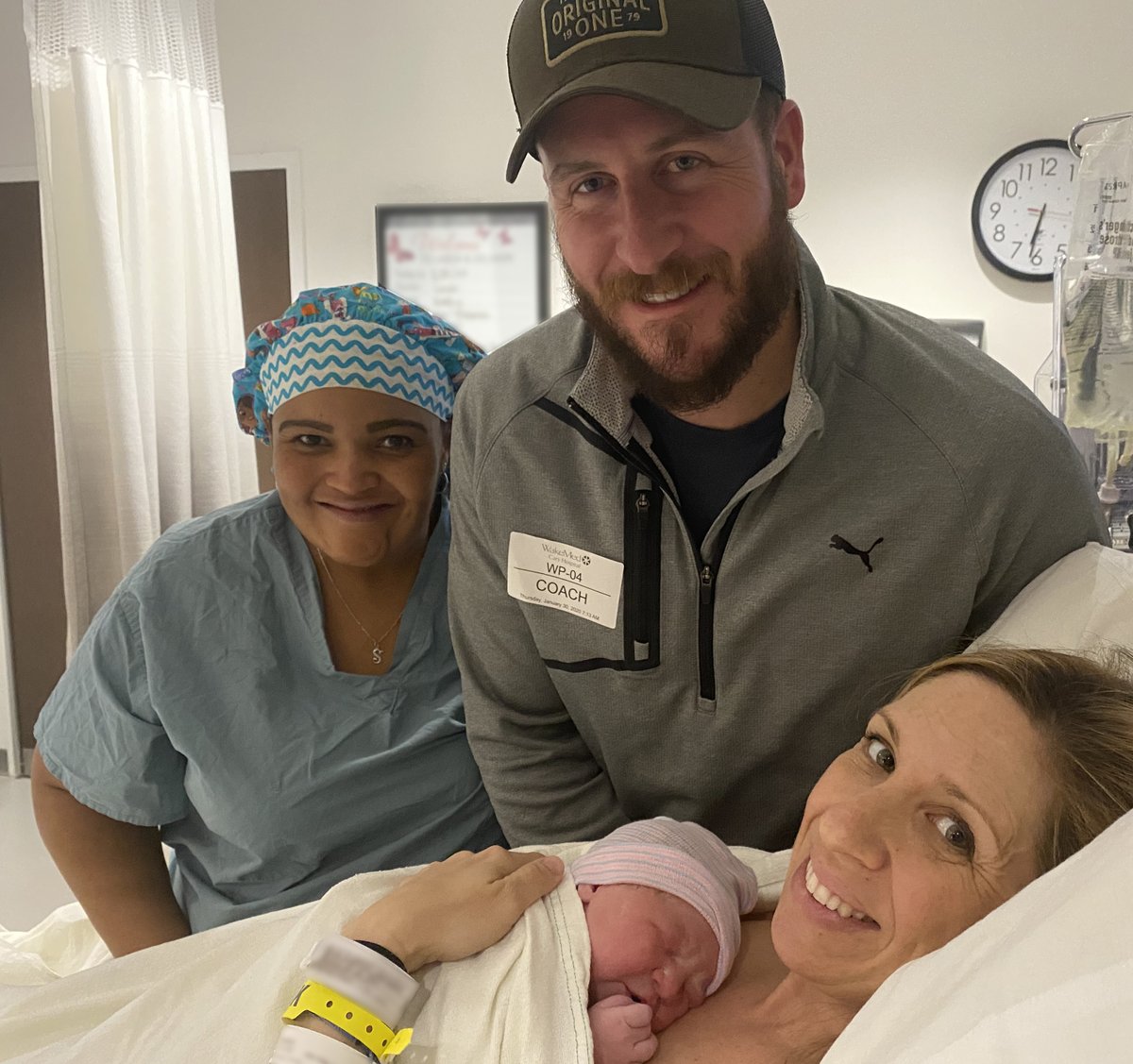 dukeobgyn's tweet photo. Welcome to @dukeobgyn's first baby delivered by a @dukehealth provider at @WakeMed Cary! Baby Claire is an adorable #dukebluedevil and was delivered by Dr. Stacey Lindo-Ukata of @DukeHealth Holly Springs! https://t.co/pTrep2KTEN